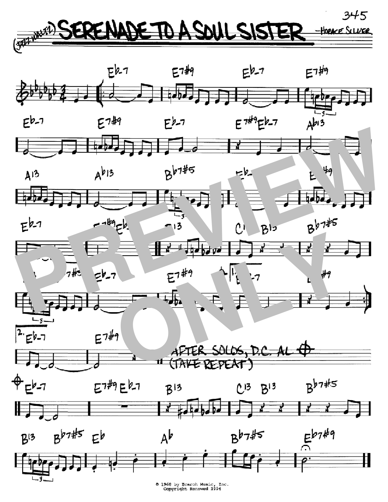 Download Horace Silver Serenade To A Soul Sister Sheet Music