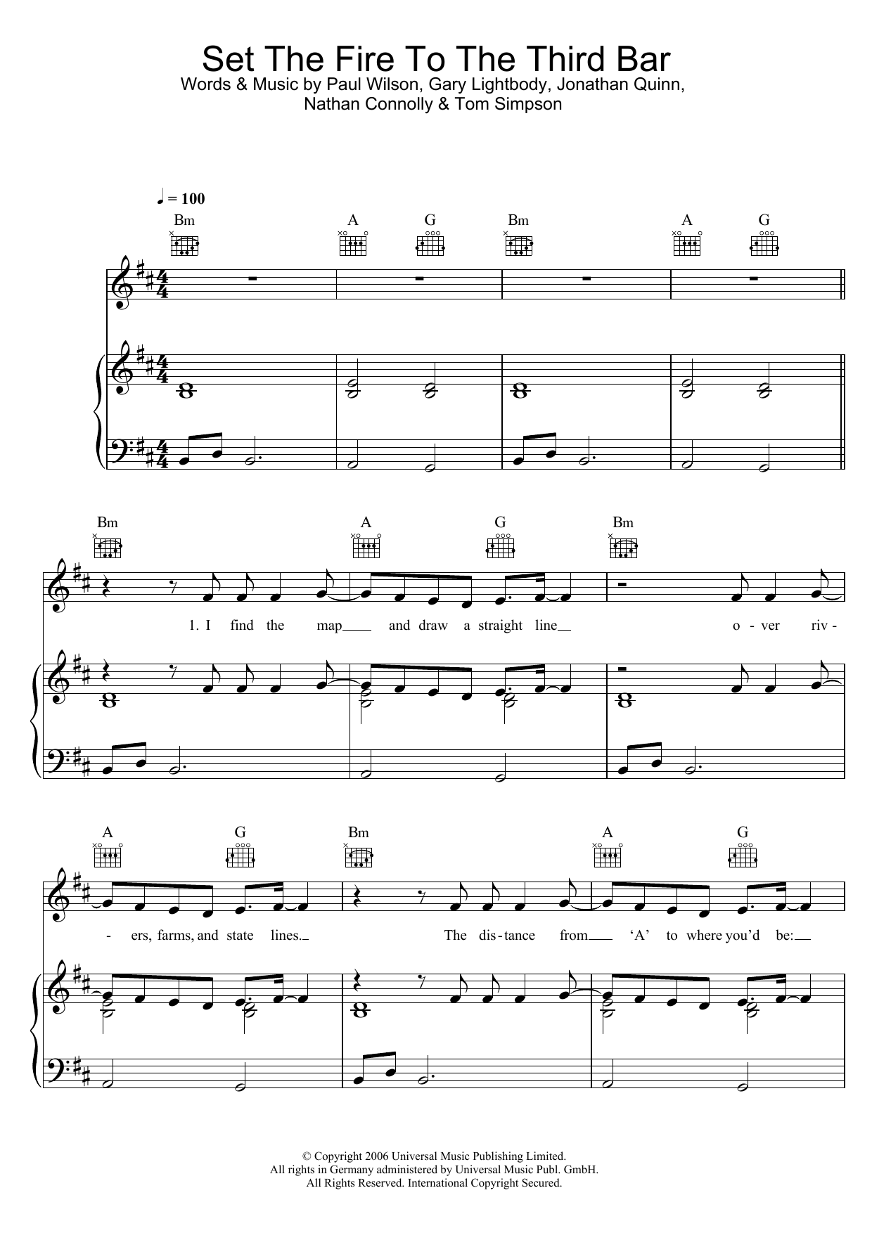 Download Snow Patrol Set The Fire To The Third Bar Sheet Music