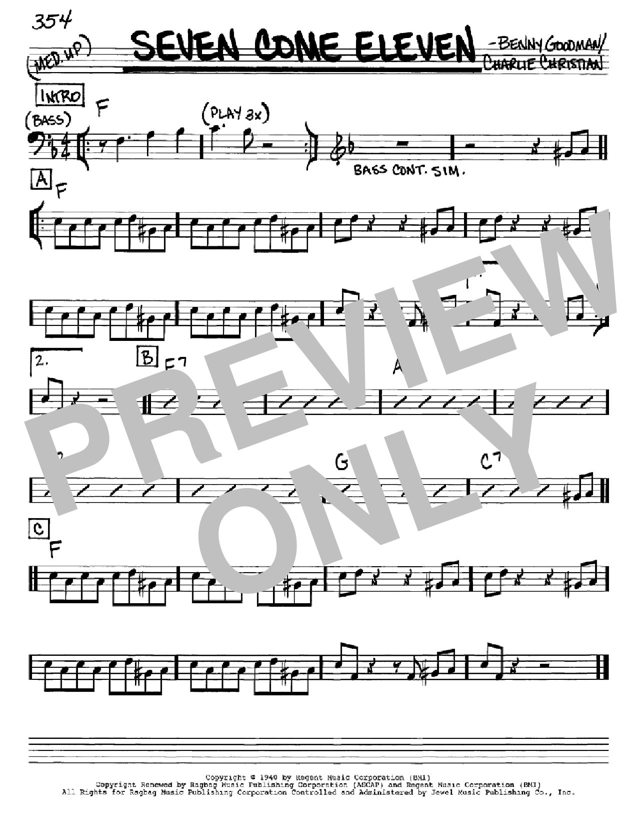 Download Benny Goodman Seven Come Eleven Sheet Music