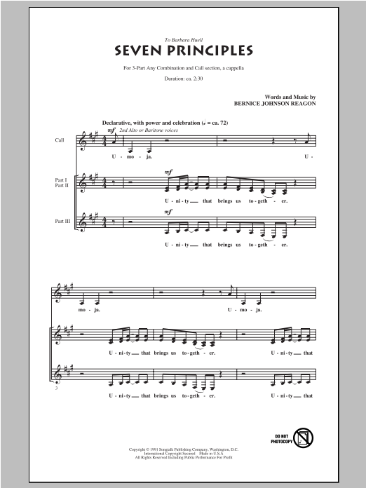 Download Sweet Honey In The Rock Seven Principles Sheet Music
