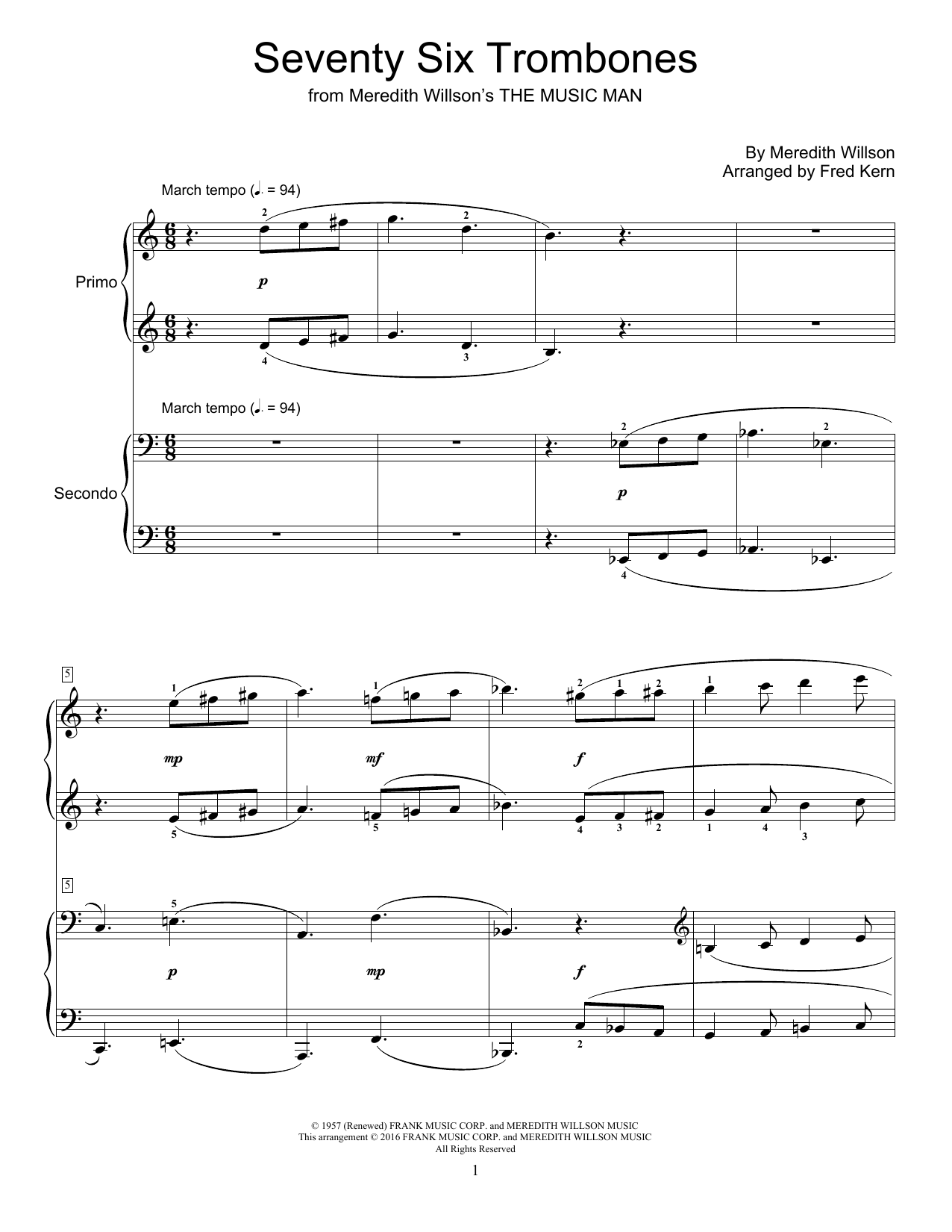 Download Fred Kern Seventy Six Trombones Sheet Music
