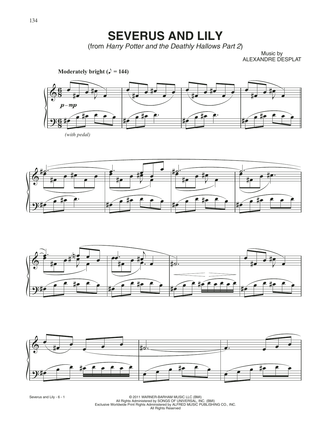 Download Alexandre Desplat Severus And Lily (from Harry Potter) Sheet Music