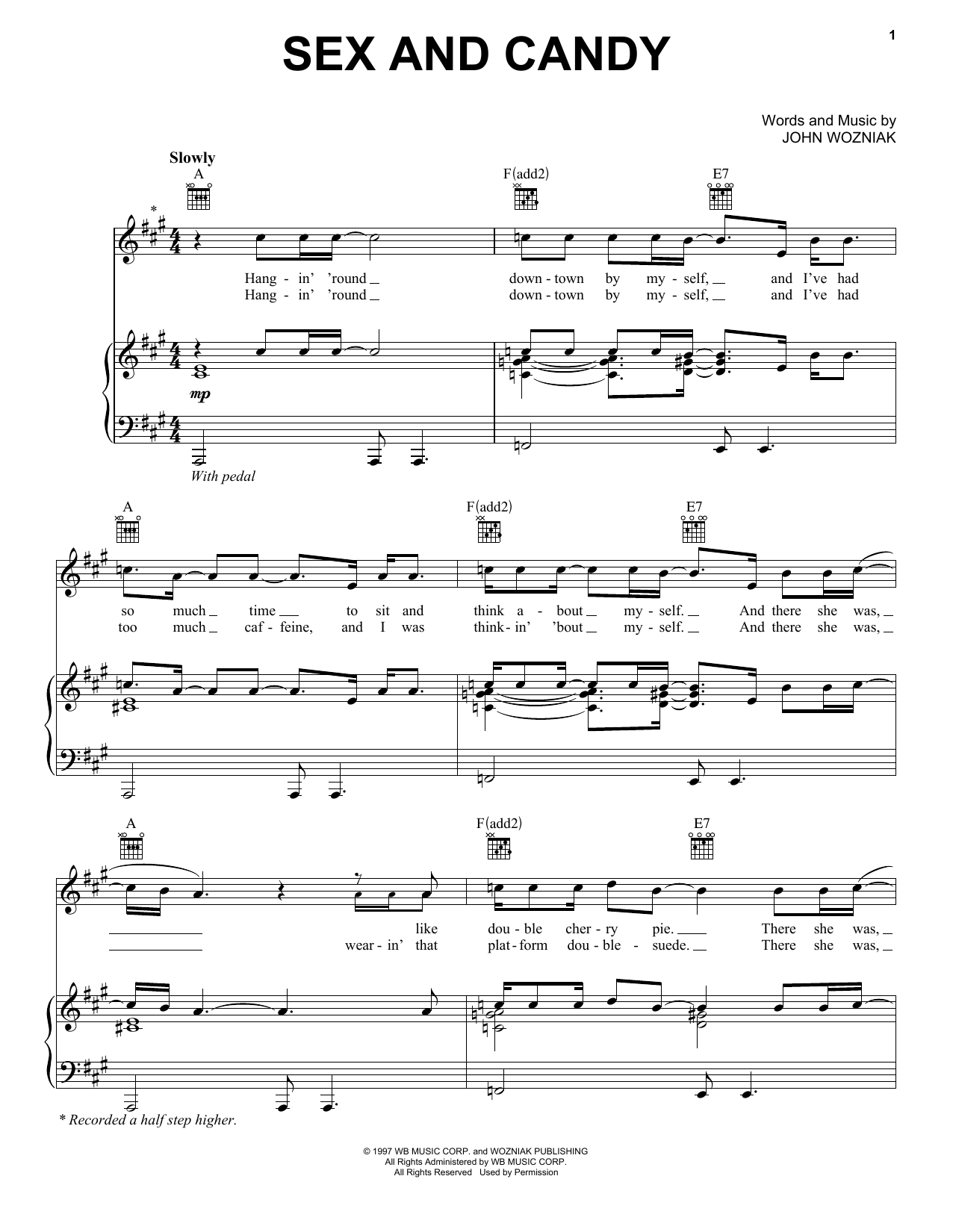 Download Maroon 5 Sex And Candy Sheet Music