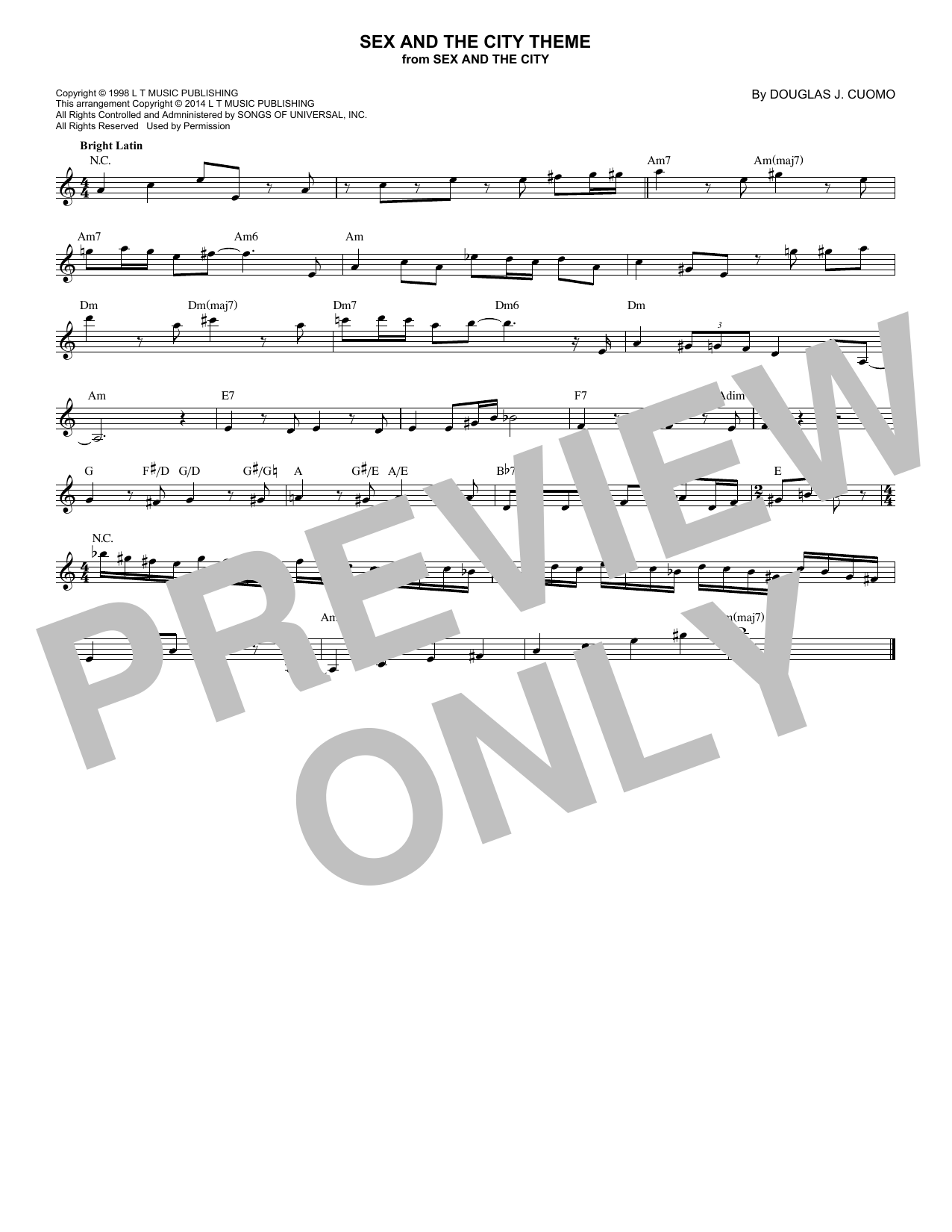 Download Thomas Findlay Sex And The City Theme Sheet Music