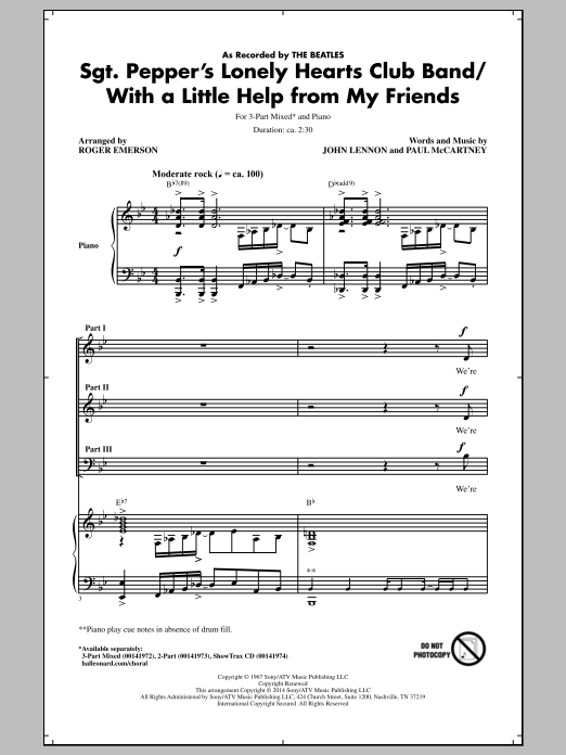 Download The Beatles Sgt. Pepper's Lonely Hearts Club Band ( Sheet Music