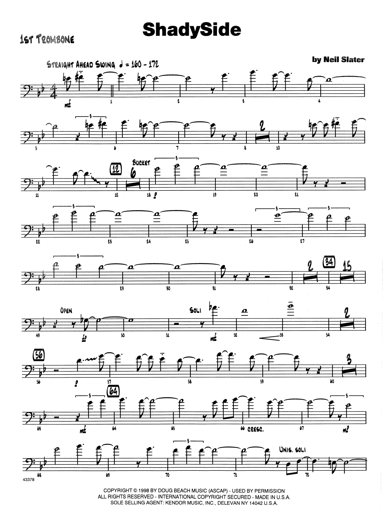 Download Neil Slater Shadyside - 1st Trombone Sheet Music