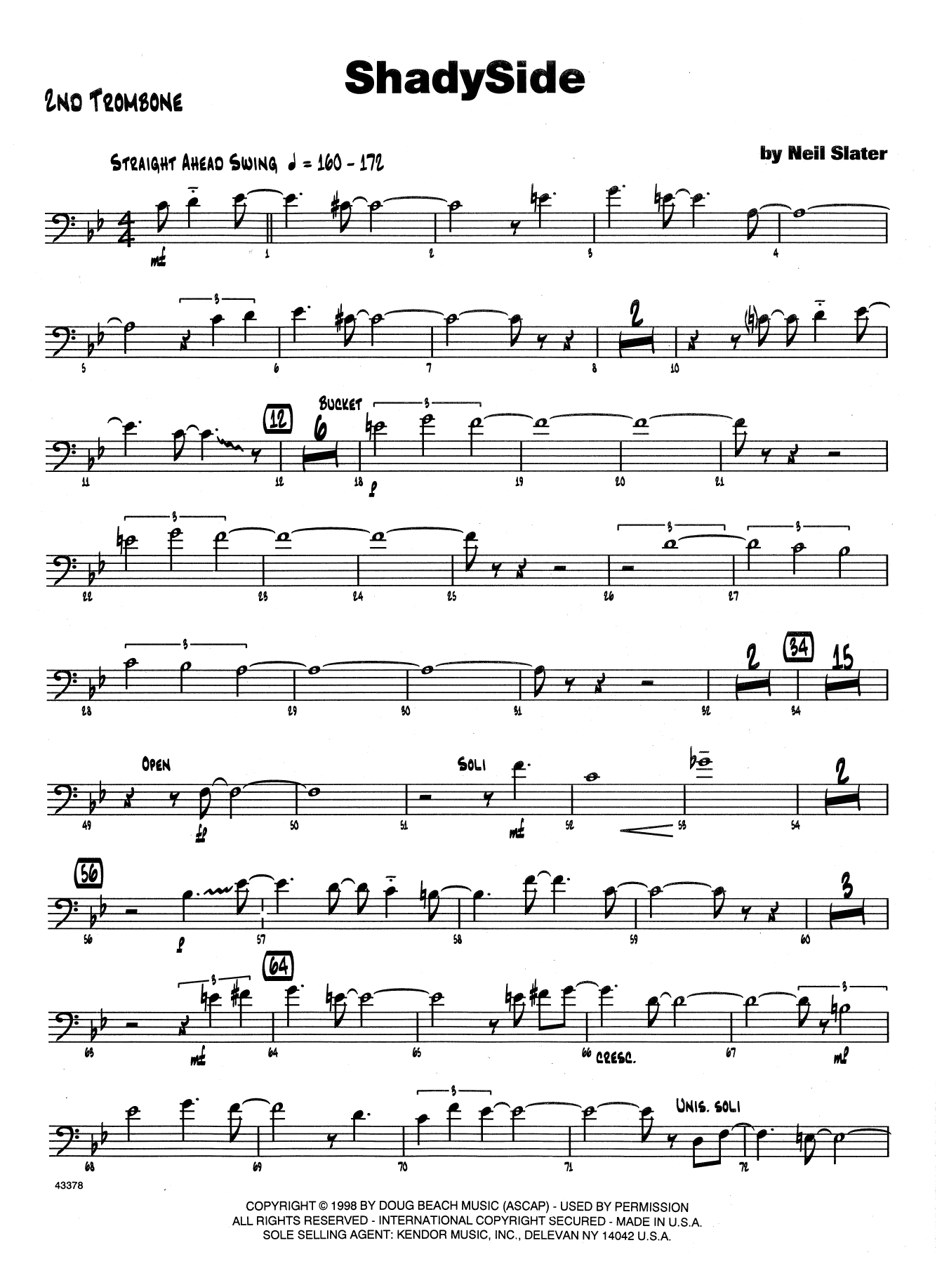 Download Neil Slater Shadyside - 2nd Trombone Sheet Music