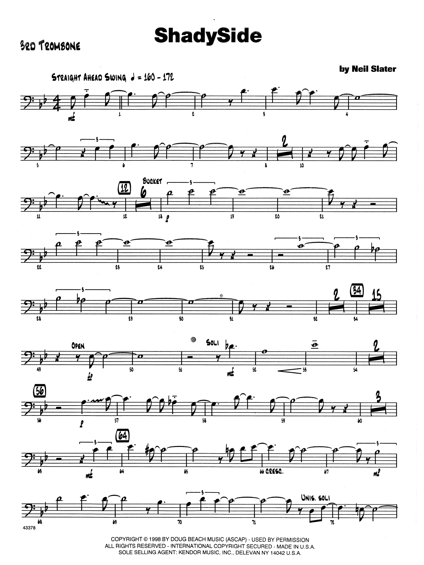 Download Neil Slater Shadyside - 3rd Trombone Sheet Music