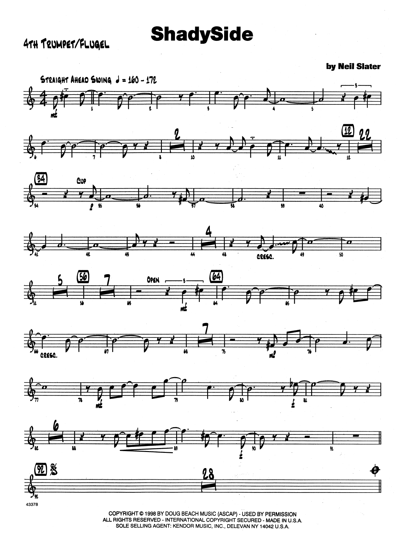 Download Neil Slater Shadyside - 4th Bb Trumpet Sheet Music