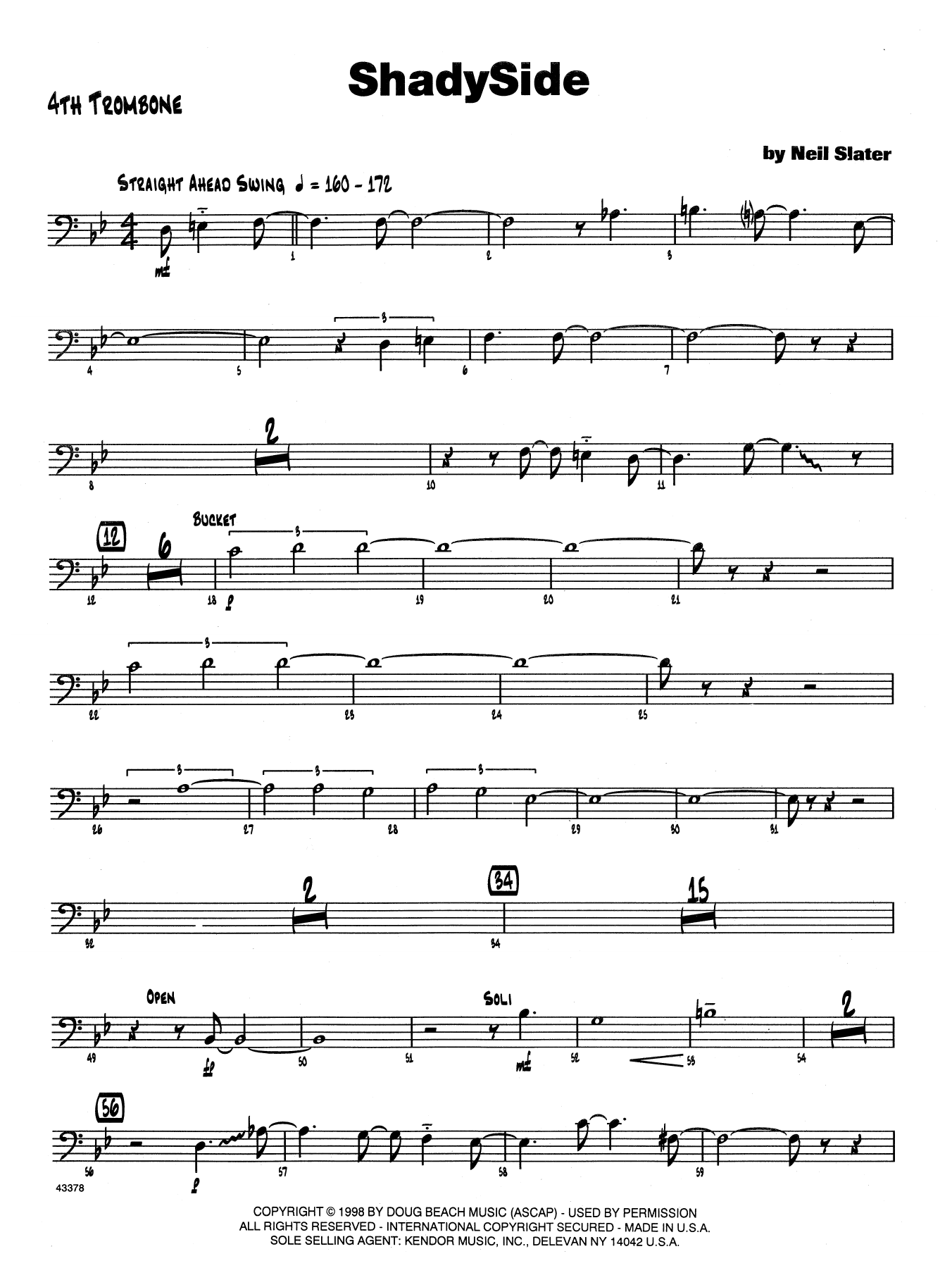 Download Neil Slater Shadyside - 4th Trombone Sheet Music