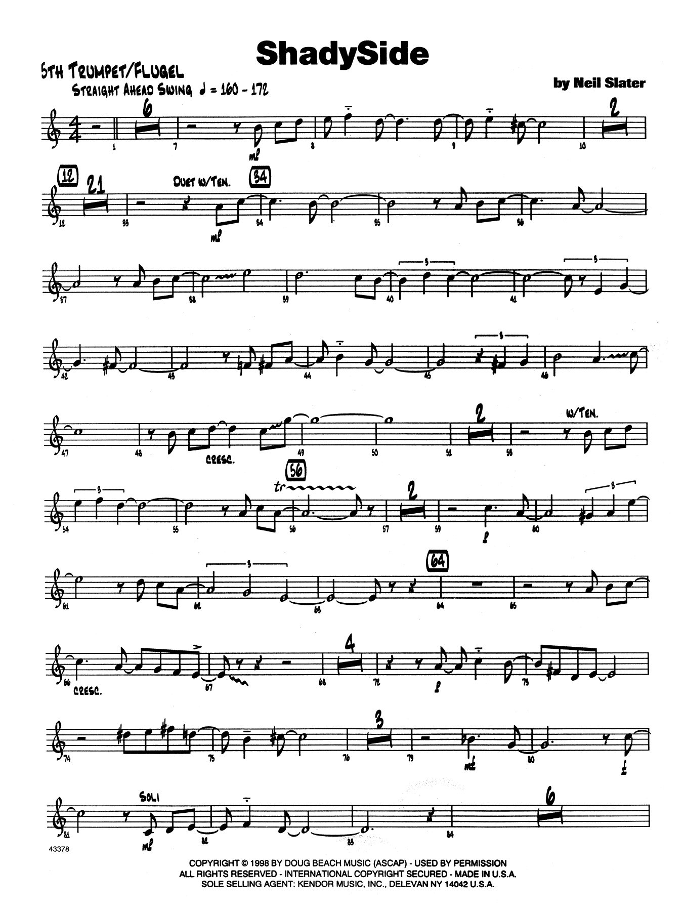 Download Neil Slater Shadyside - 5th Bb Trumpet Sheet Music