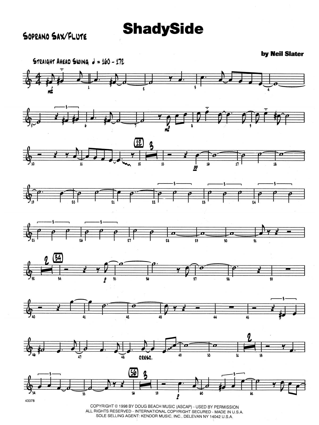 Download Neil Slater Shadyside - Bb Soprano Sax Sheet Music