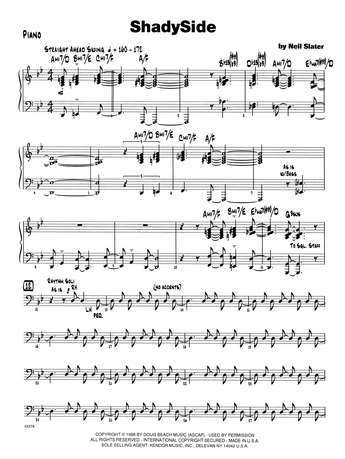 Download Neil Slater Shadyside - Piano Sheet Music