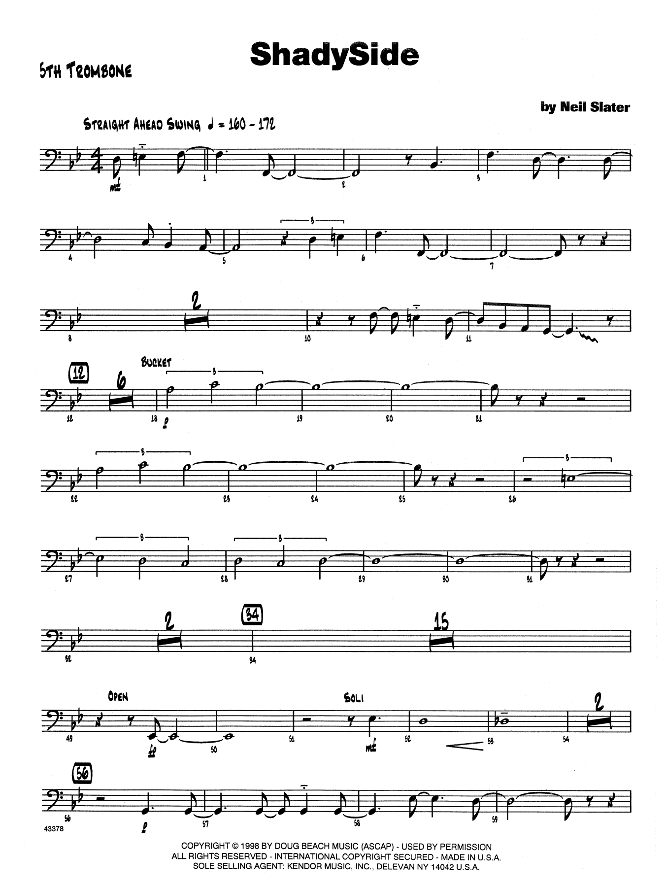 Download Neil Slater Shadyside - Trombone 5 Sheet Music