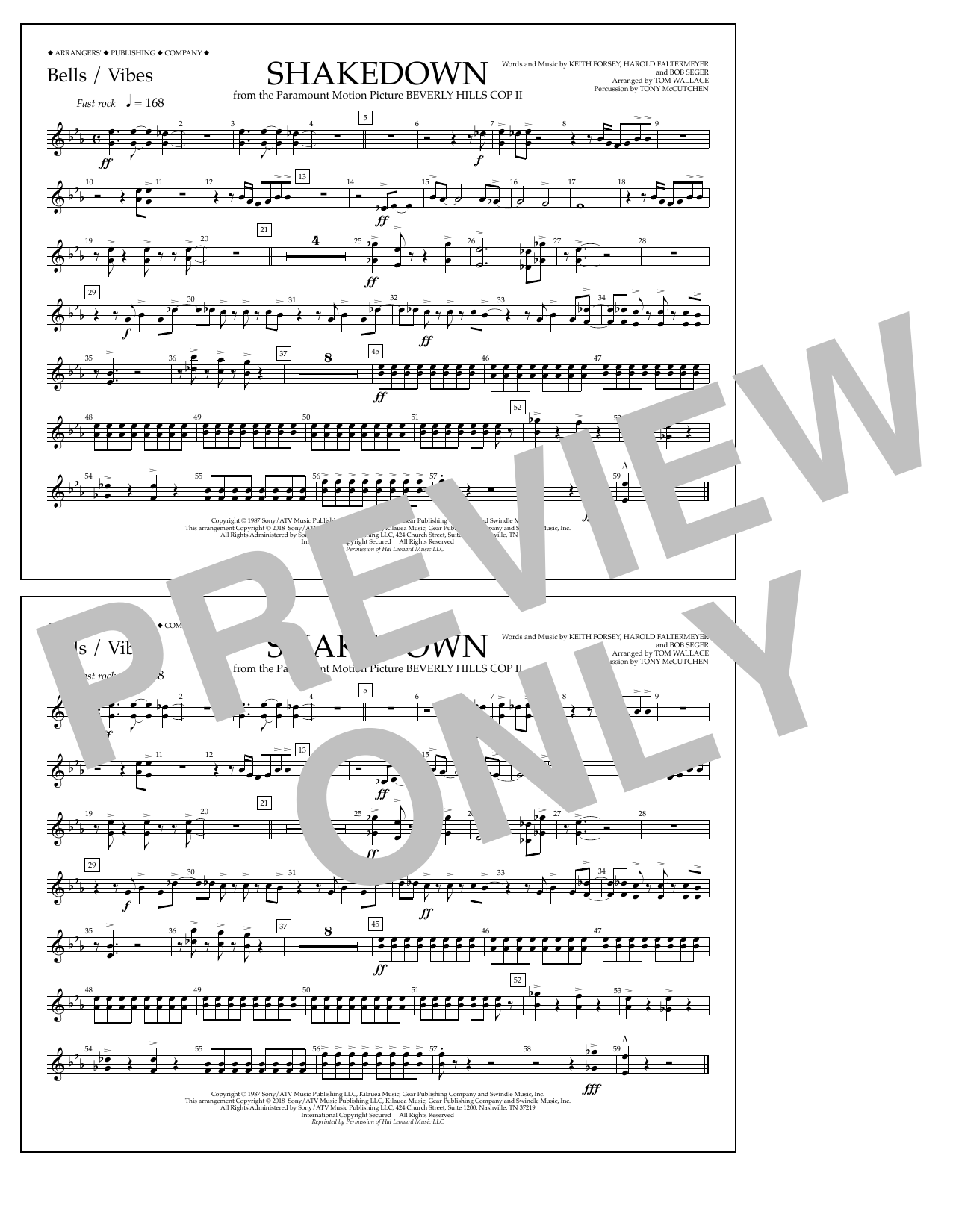 Download Tom Wallace Shakedown - Bells/Vibes Sheet Music