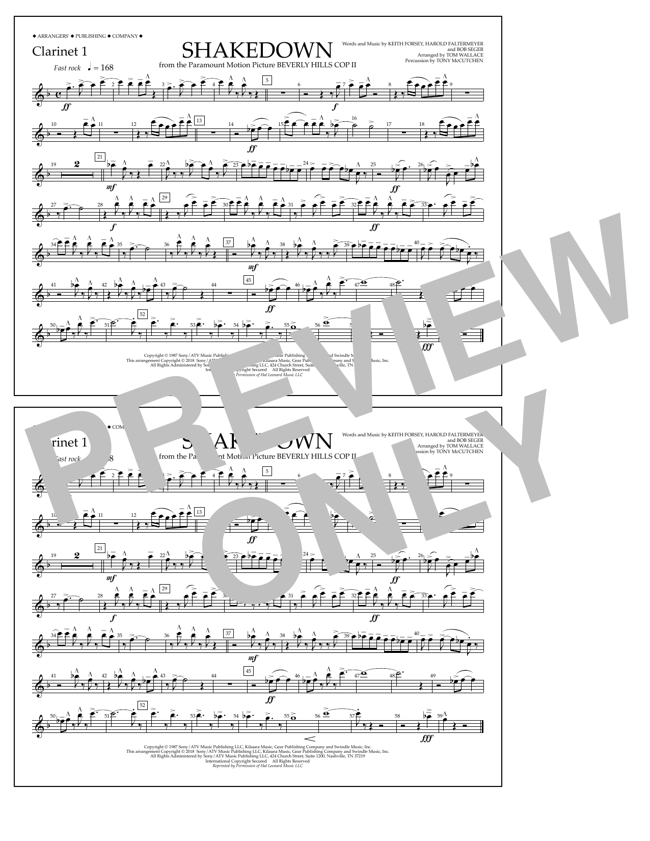 Download Tom Wallace Shakedown - Clarinet 1 Sheet Music
