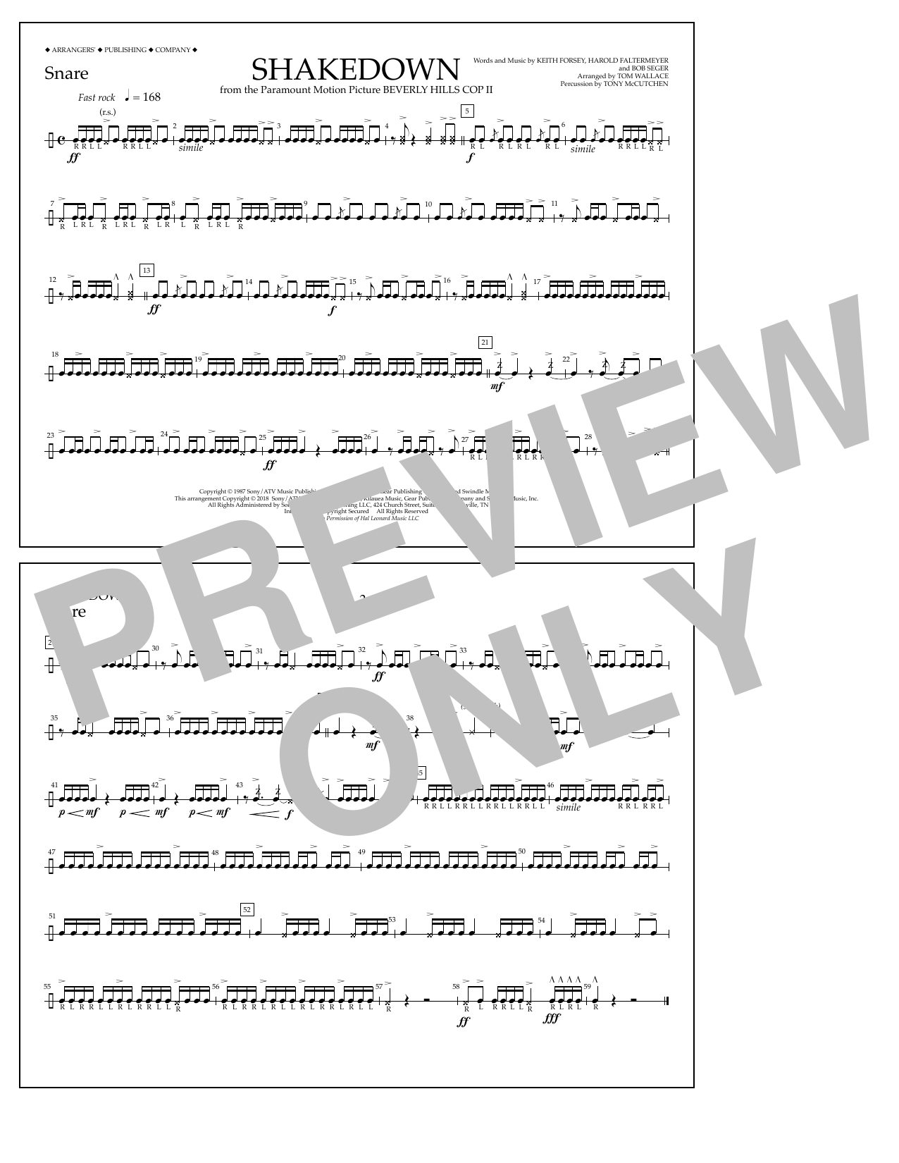 Download Tom Wallace Shakedown - Snare Sheet Music
