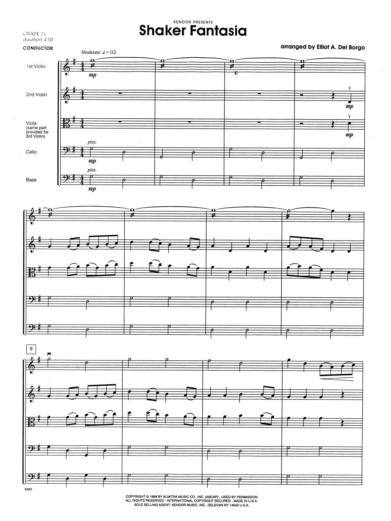 Download Elliot A. Del Borgo Shaker Fantasia - Full Score Sheet Music