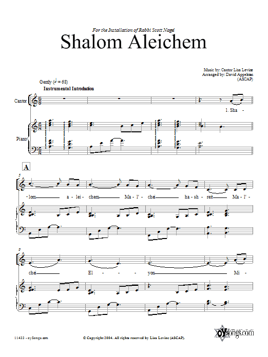 Download David Appelman Shalom Aleichem Sheet Music