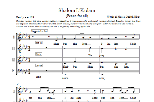 Download Judith Silver Shalom L'kulam Sheet Music
