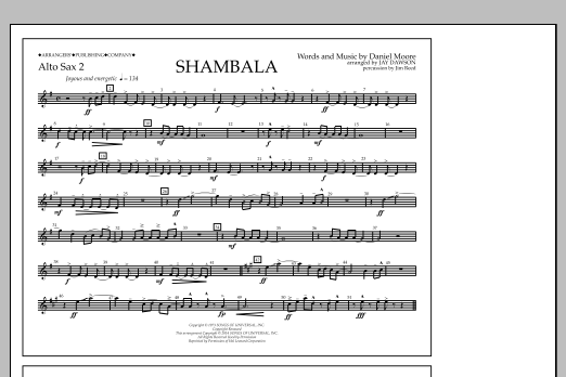 Download Jay Dawson Shambala - Alto Sax 2 Sheet Music