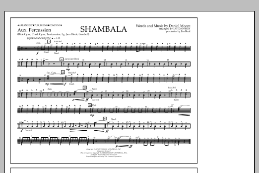 Download Jay Dawson Shambala - Aux Percussion Sheet Music