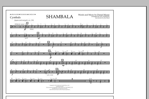 Download Jay Dawson Shambala - Cymbals Sheet Music