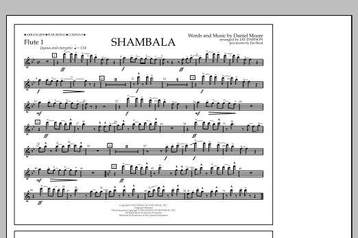Download Jay Dawson Shambala - Flute 1 Sheet Music