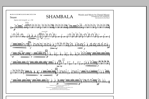 Download Jay Dawson Shambala - Snare Sheet Music