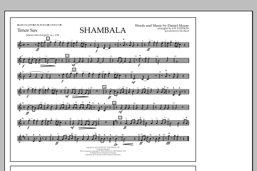 Download Jay Dawson Shambala - Tenor Sax Sheet Music