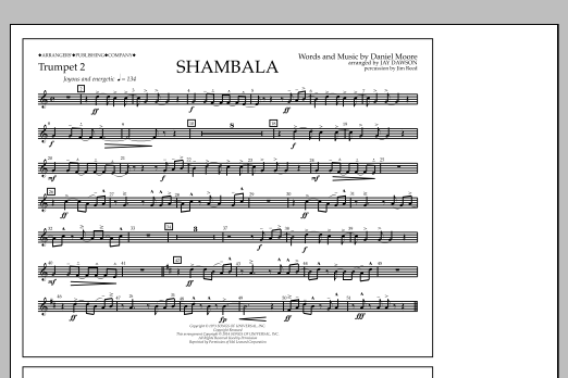 Download Jay Dawson Shambala - Trumpet 2 Sheet Music