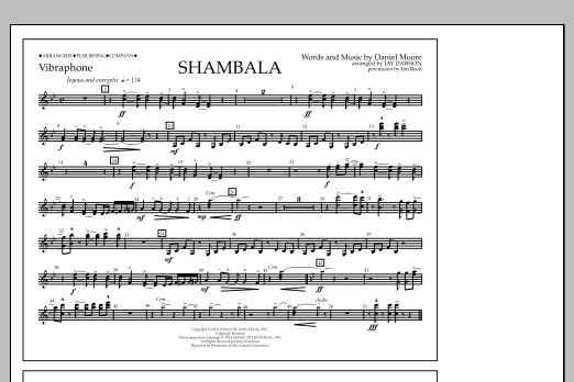 Download Jay Dawson Shambala - Vibraphone Sheet Music
