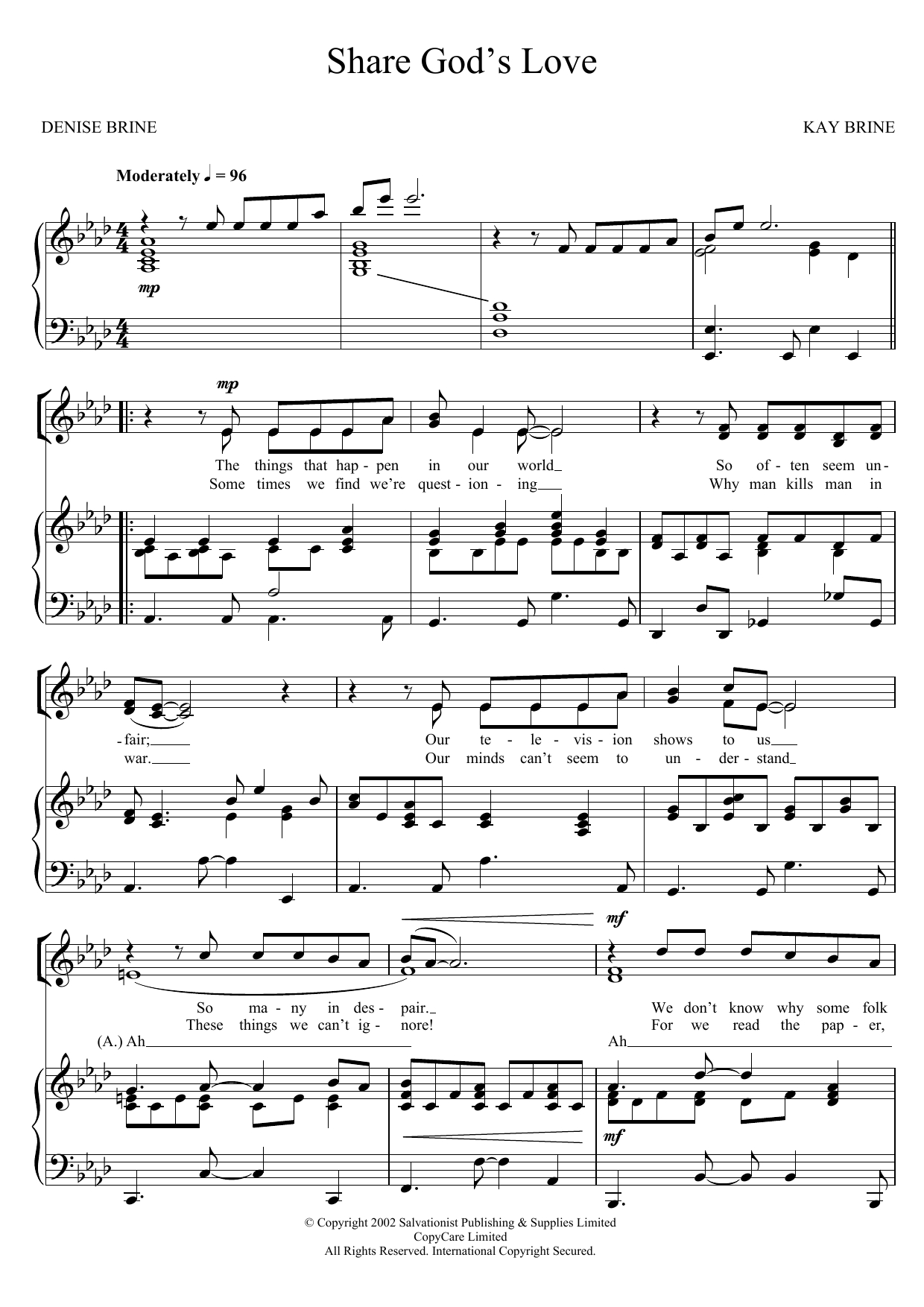 Download The Salvation Army Share God's Love Sheet Music