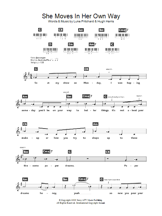 Download The Kooks She Moves In Her Own Way Sheet Music