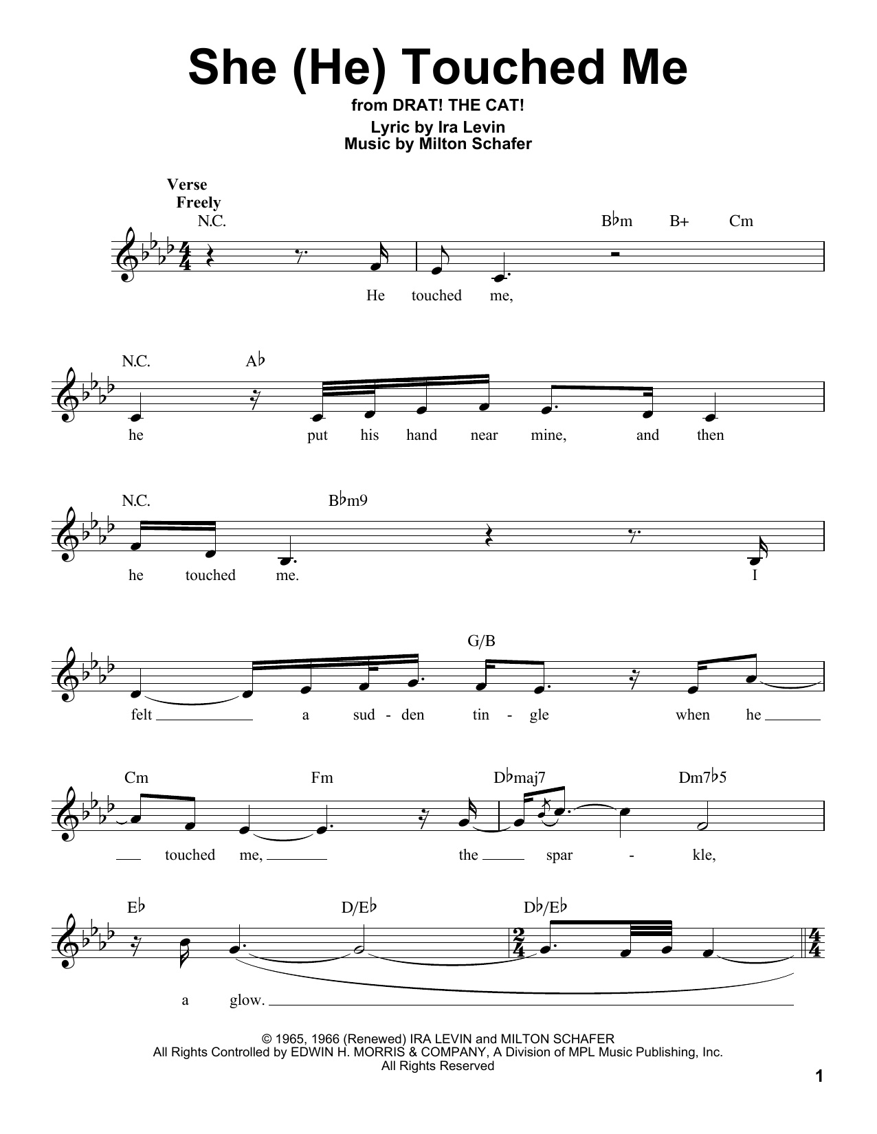 Download Milton Schafer She (He) Touched Me Sheet Music