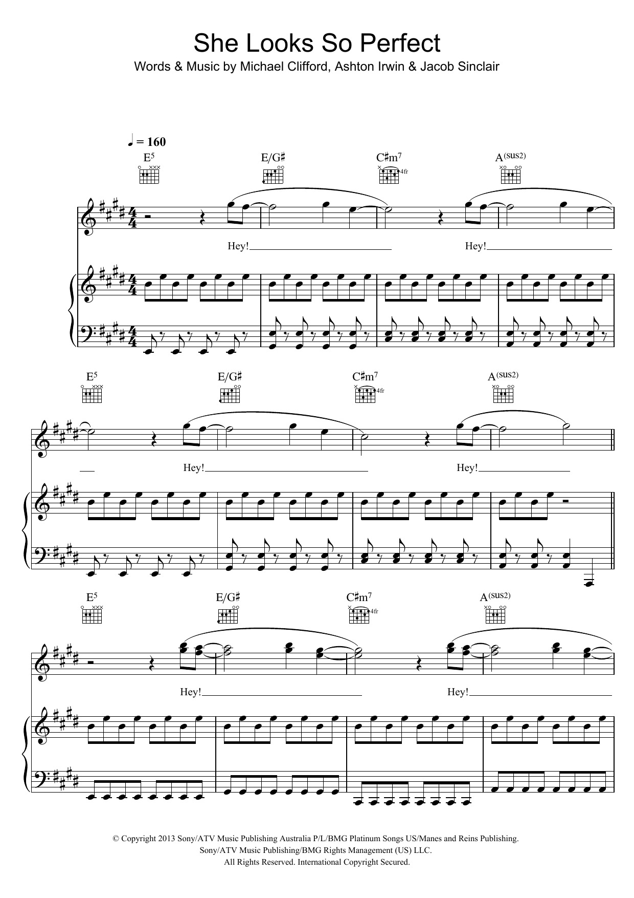 Download 5 Seconds of Summer She Looks So Perfect Sheet Music