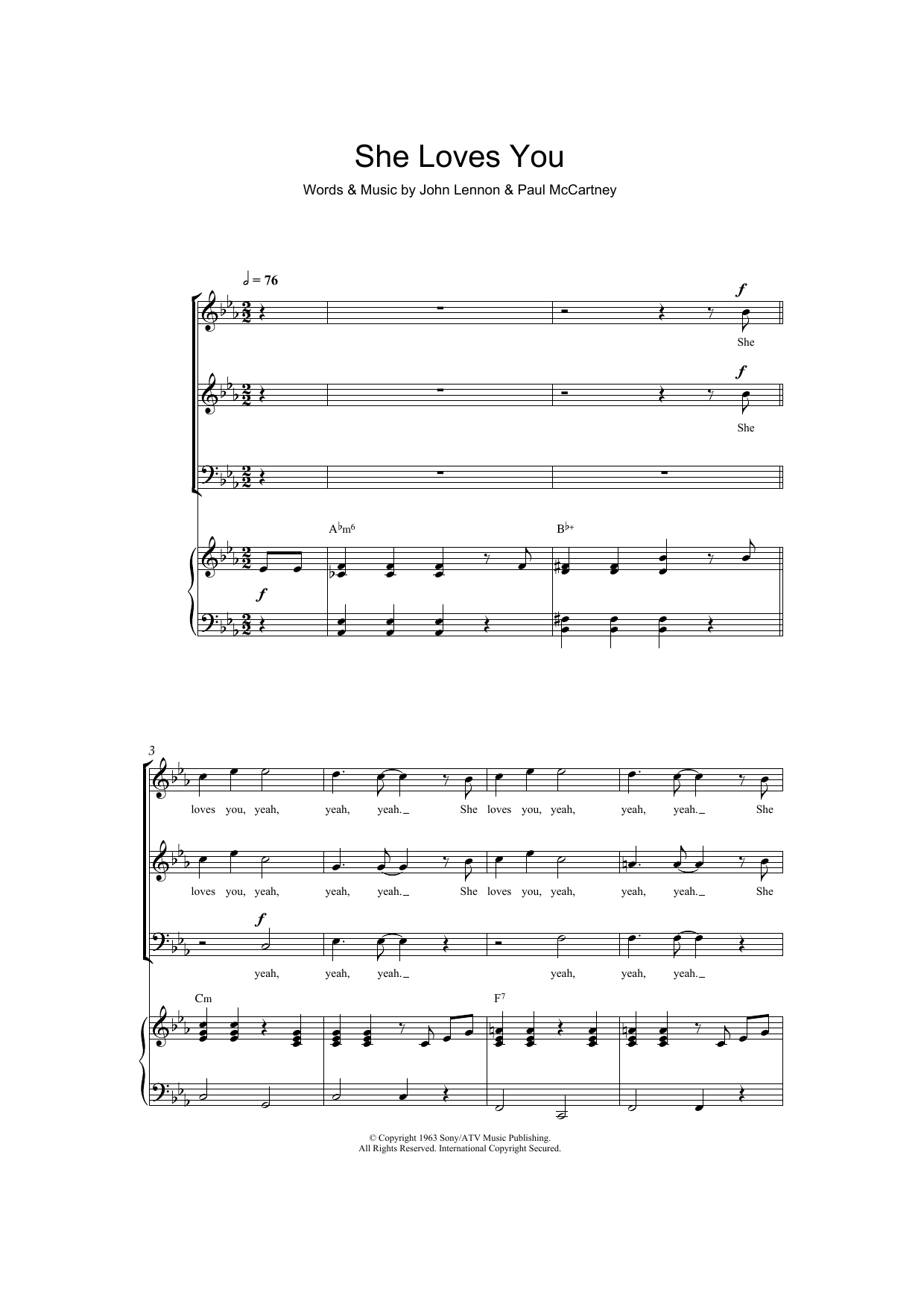 Download The Beatles She Loves You (arr. Barrie Carson Turne Sheet Music