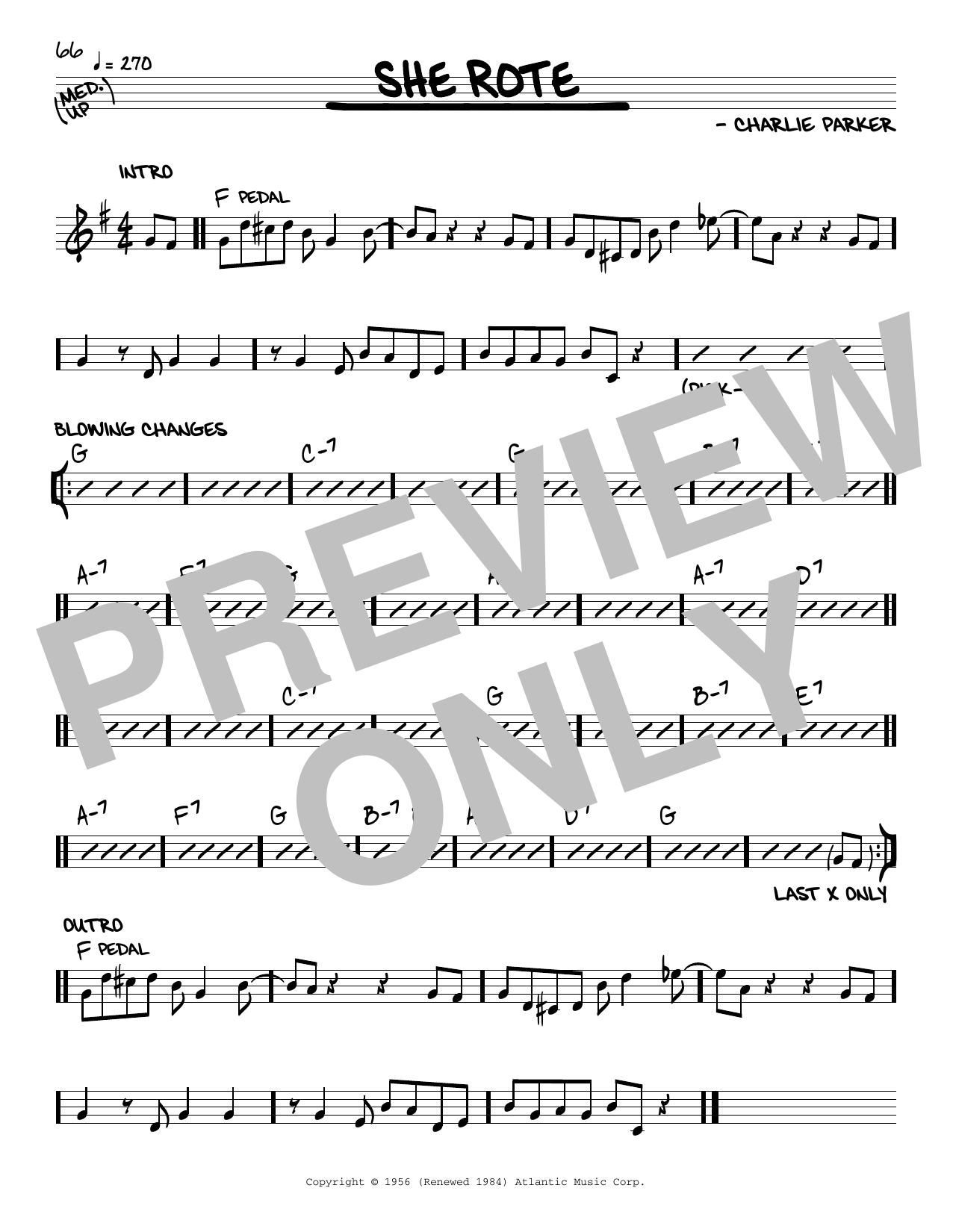 Download Charlie Parker She Rote Sheet Music