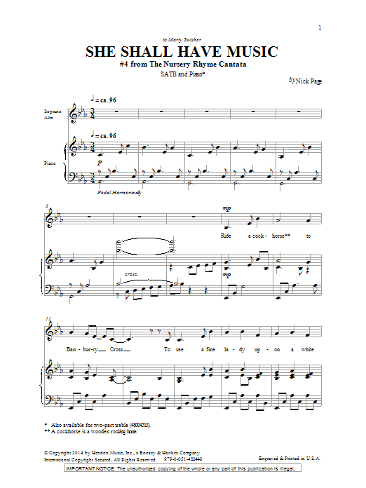 Download Nick Page She Shall Have Music Sheet Music