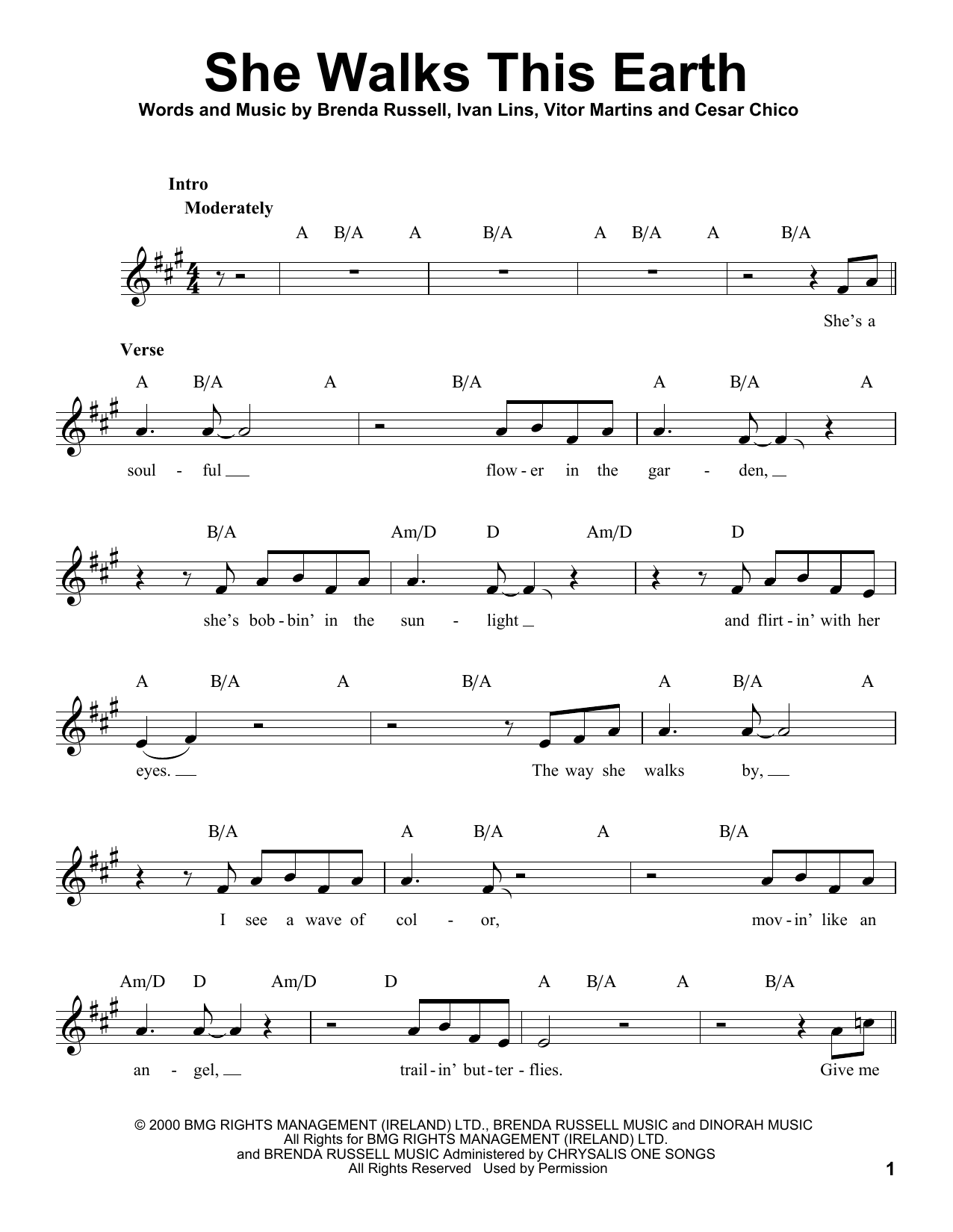 Download Sting She Walks This Earth Sheet Music