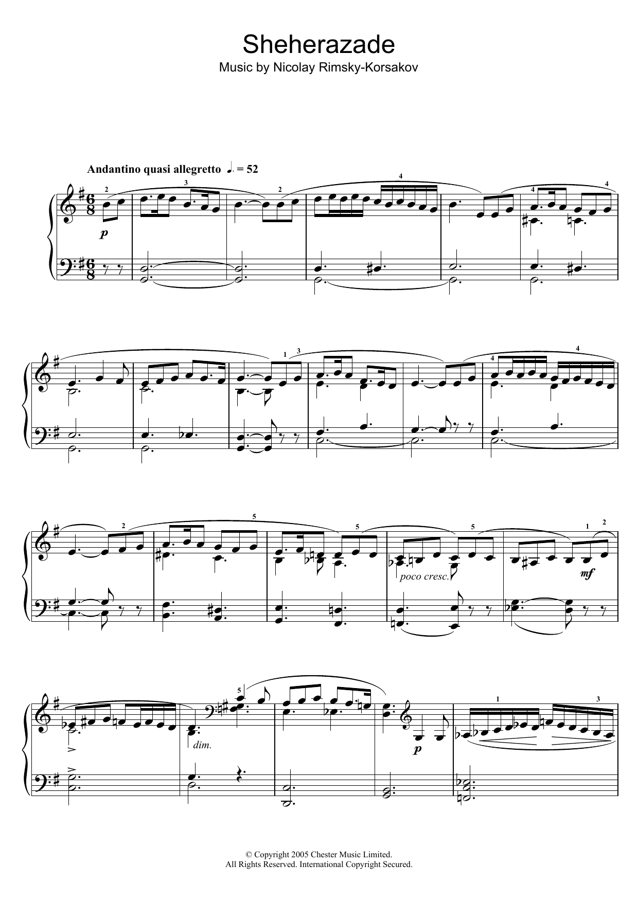 Download Nikolai Rimsky-Korsakov Sheherazade Sheet Music