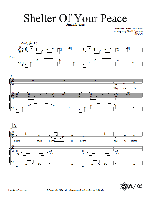 Download David Appelman Shelter of Your Peace Sheet Music