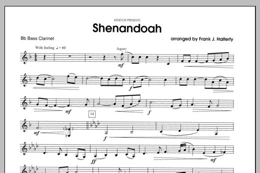 Download Halferty Shenandoah - Bass Clarinet Sheet Music