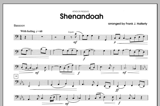 Download Halferty Shenandoah - Bassoon Sheet Music