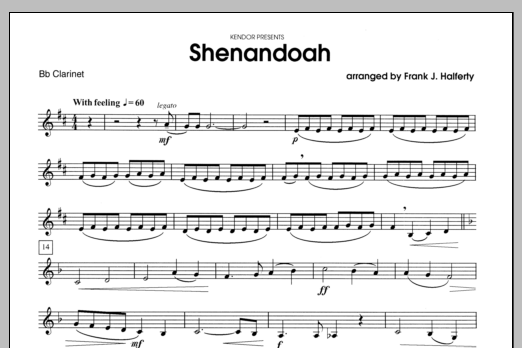 Download Halferty Shenandoah - Bb Clarinet Sheet Music