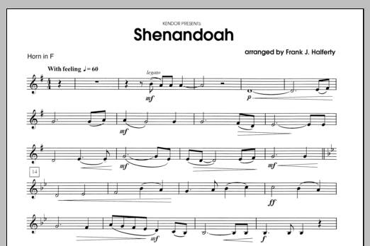 Download Halferty Shenandoah - Horn in F Sheet Music