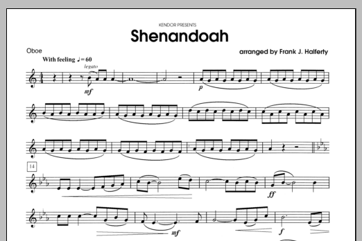 Download Halferty Shenandoah - Oboe Sheet Music