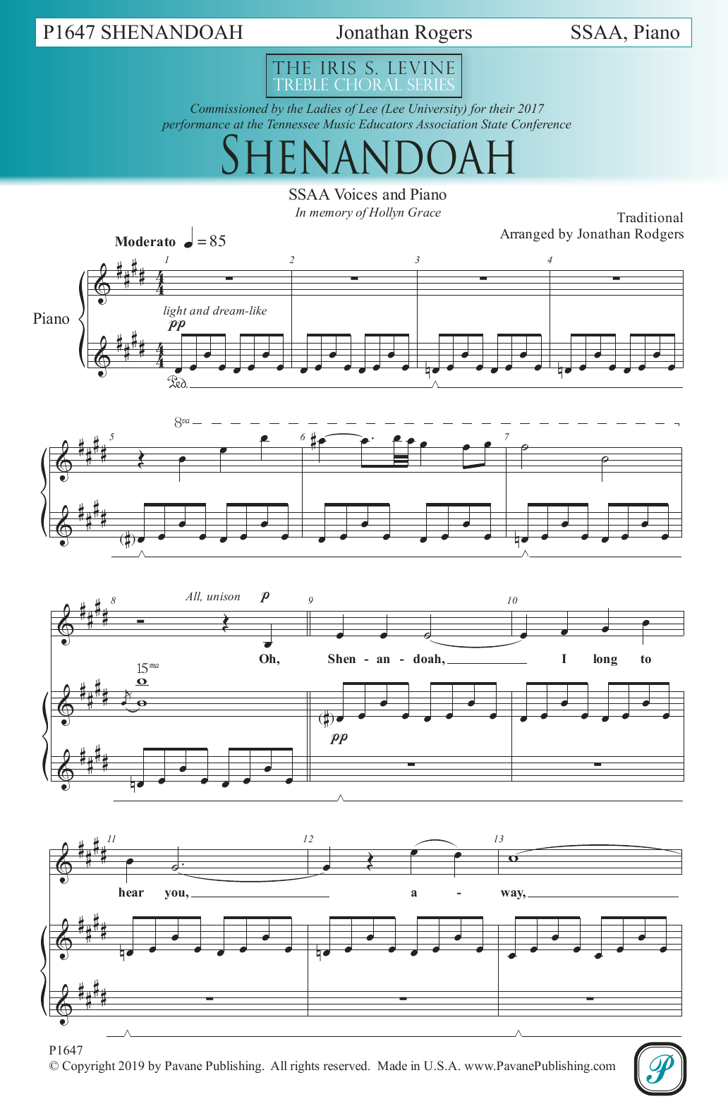 Download Traditional Shenandoah (arr. Jonathan Rodgers) Sheet Music