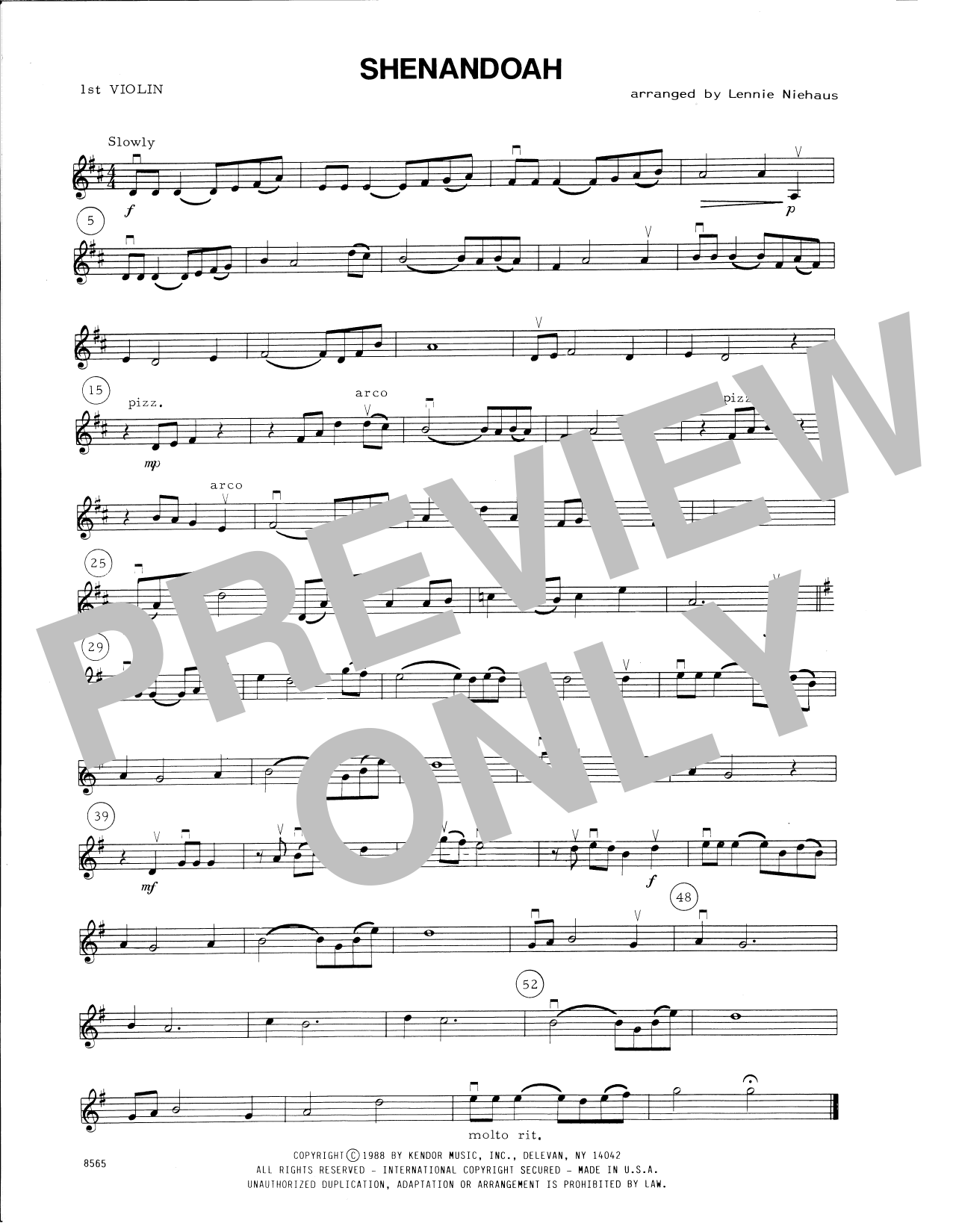Download Traditional Shenandoah (arr. Lennie Niehaus) - 1st Sheet Music