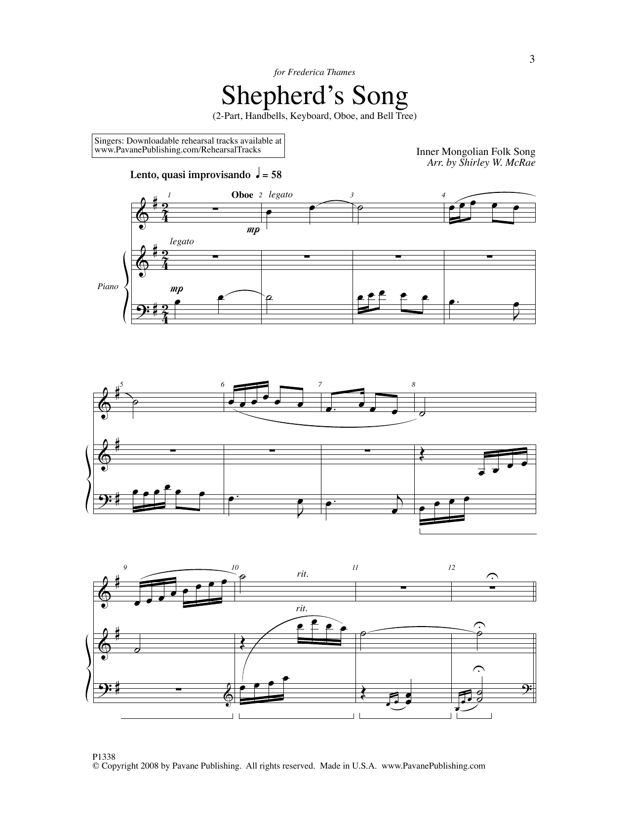 Download Shirley W. McRae Shepherd's Song Sheet Music